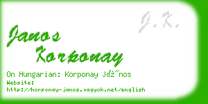 janos korponay business card